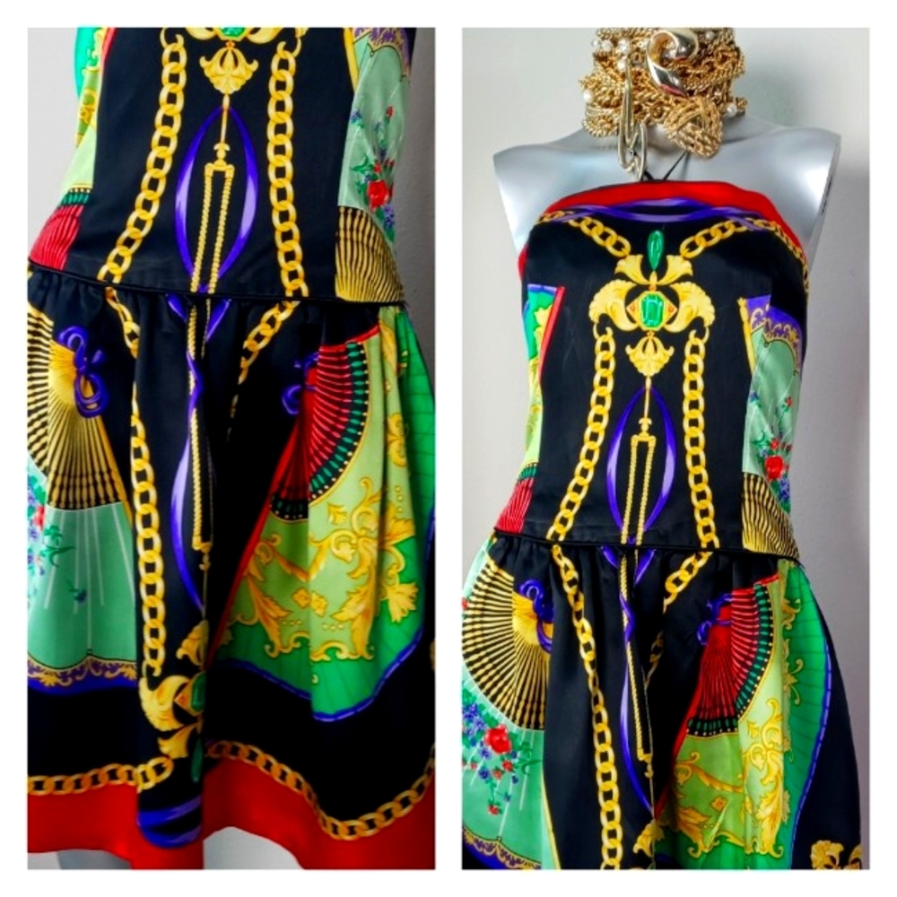 100% Silk 90S "A.J. Bari" Bold Cocktail Dress